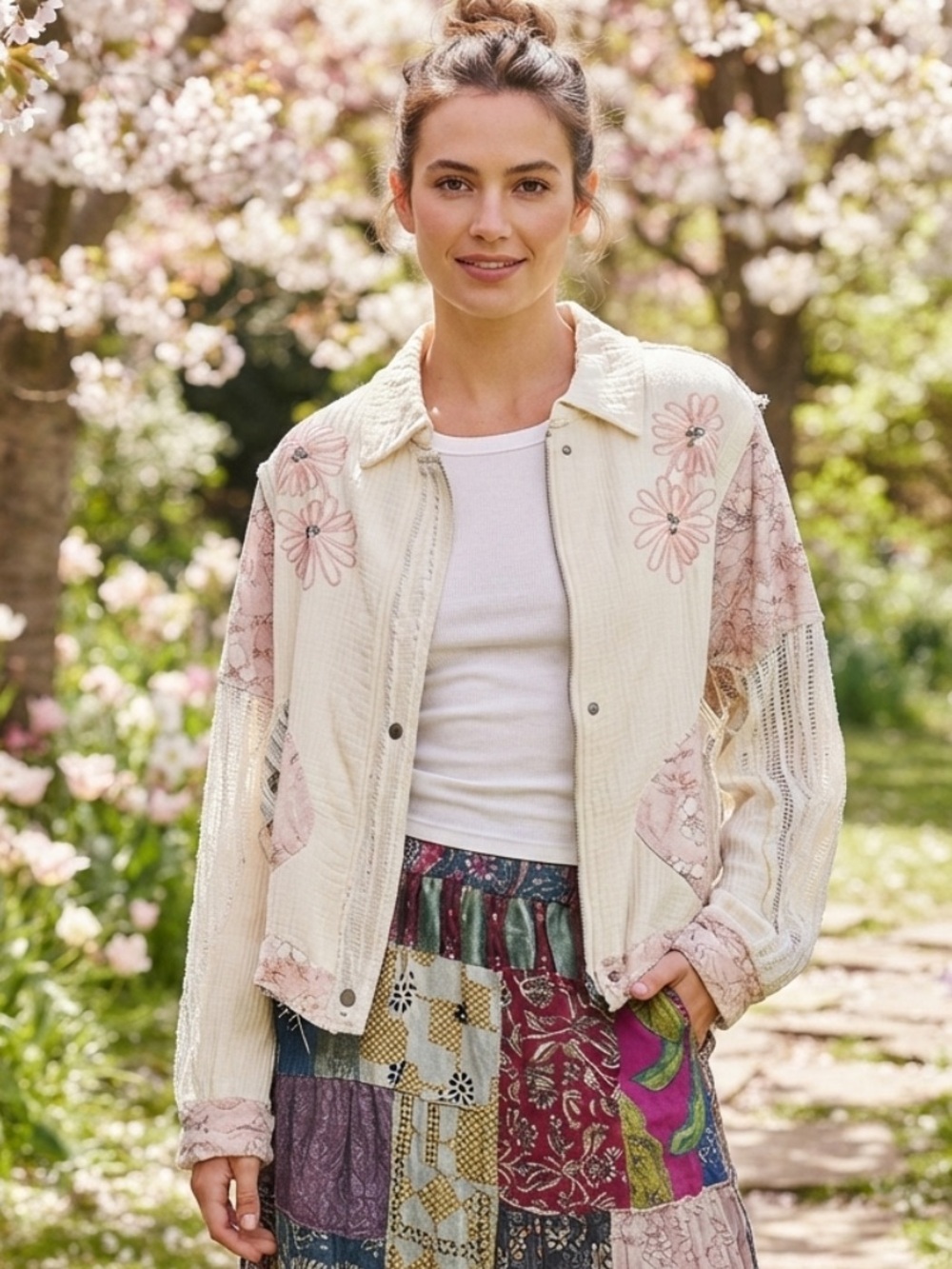 💕SALE! POL Floral Embroidered Women's Jacket